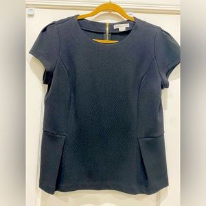 Liz Claiborne ladies black textured peplum top Size Large